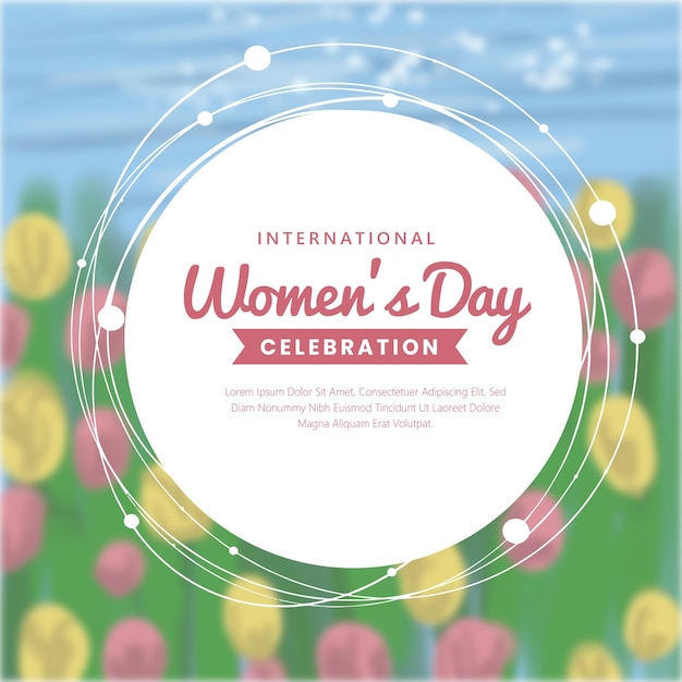 floral woman day international celebration free vector template