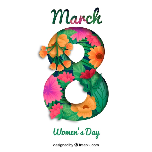 Vector floral womans day background