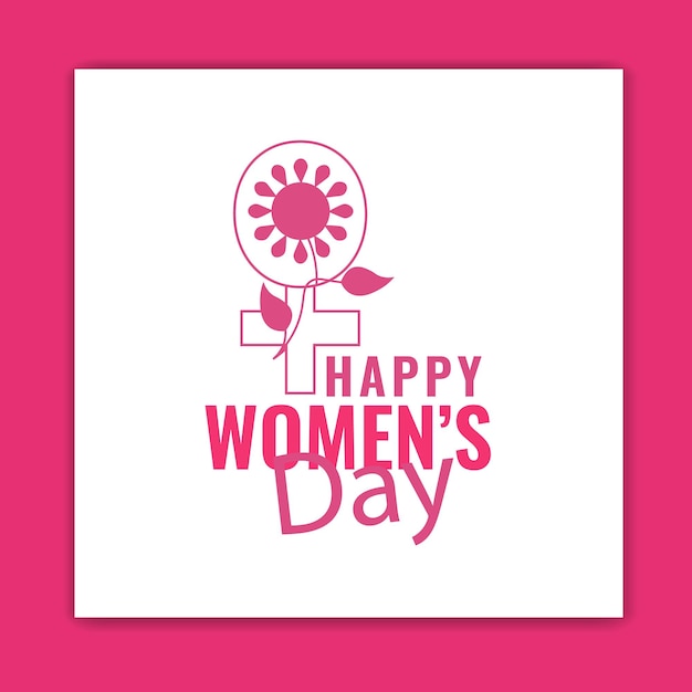 floral womens day banner design with women sign social media post