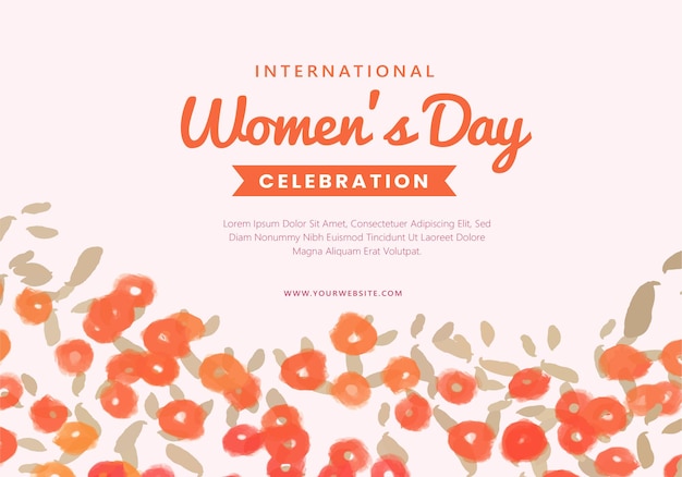 플로럴 여성의 날 국제 축제 페이 터 템플릿 소셜 미디어 게시물