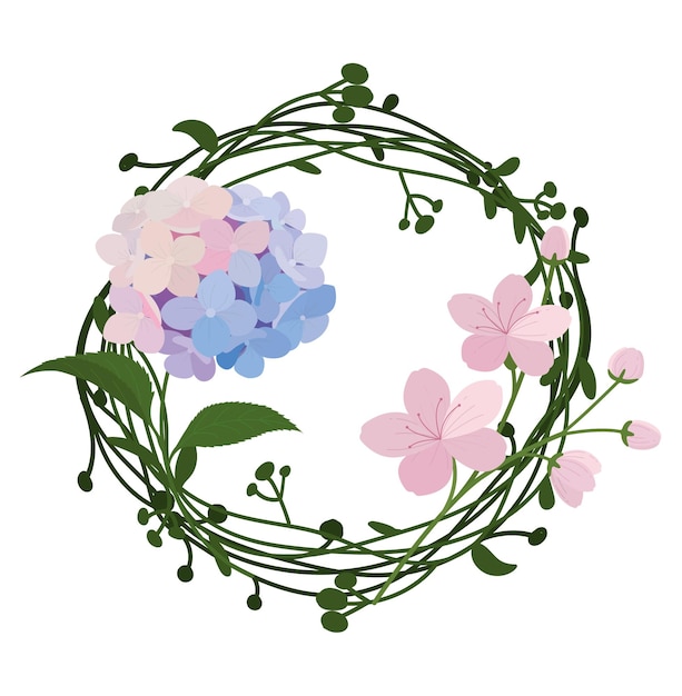 Floral wreath cartoon in flat style 15