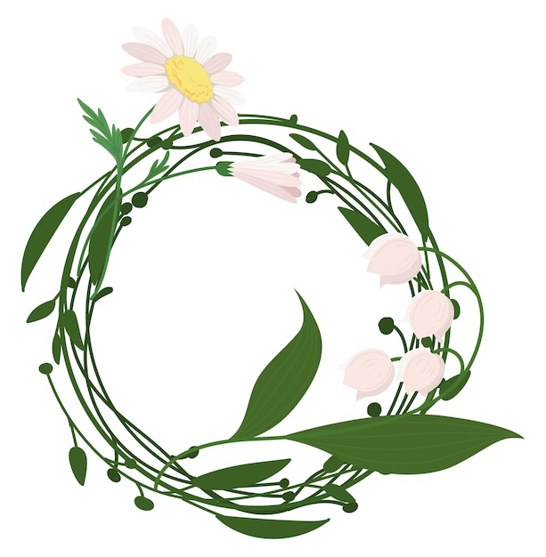 Floral wreath cartoon in flat style 30