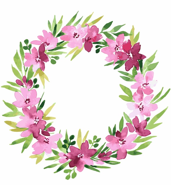 Vector floral wreath frame