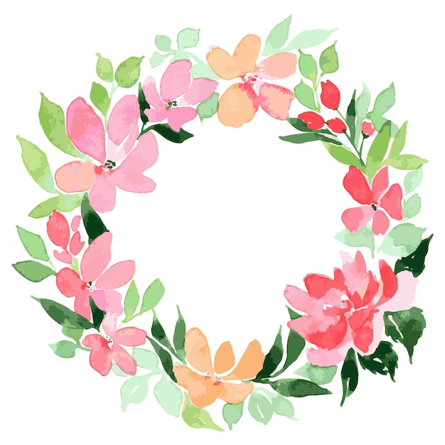 Vector floral wreath frame