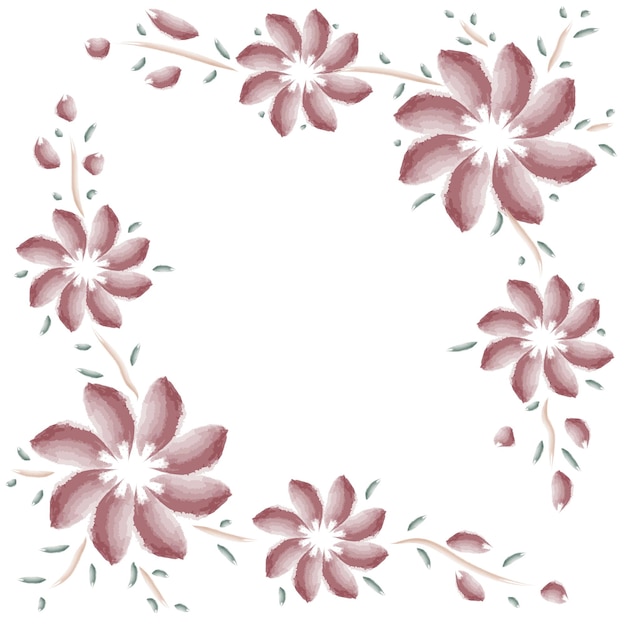 Vector floral wreath heart elegant floral collection with beautiful flowers and leaves in watercolou hand