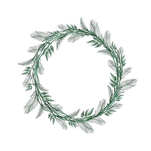 Floral wreath made of grass in circle