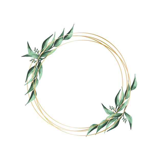 Vector floral wreath made of grass in circle