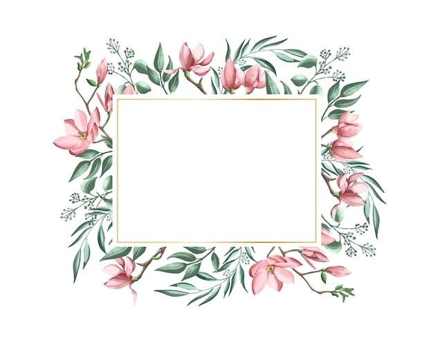 Vector floral wreath made of grass in circle