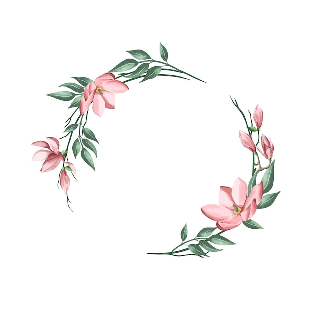 Floral wreath made of grass in circle