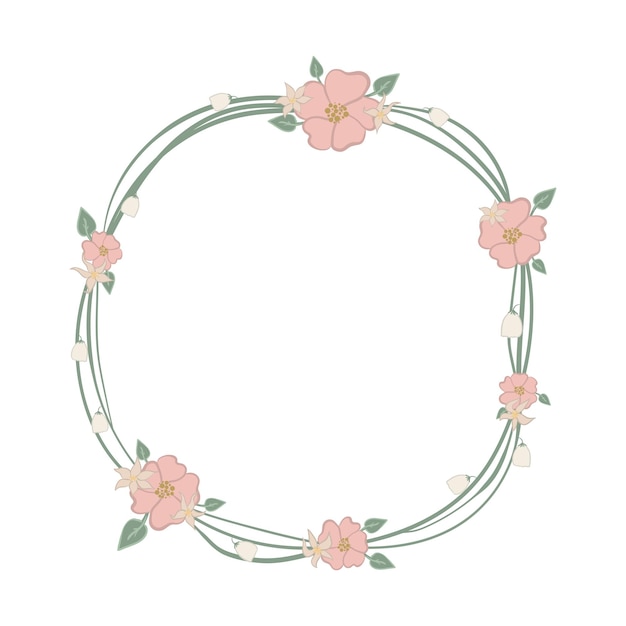 Vector floral wreath on white background vector illustration