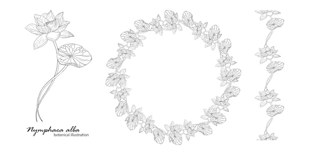 ユリの花と花の花輪。