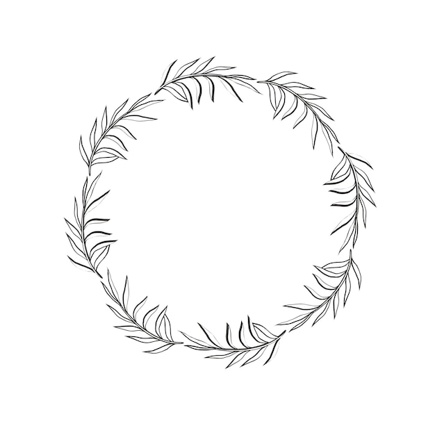 floral wreath with palm leaves vector botanical wreath bohemian floral wreath
