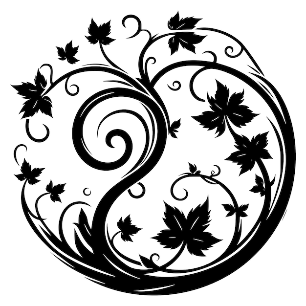 Vector floral yin yang design