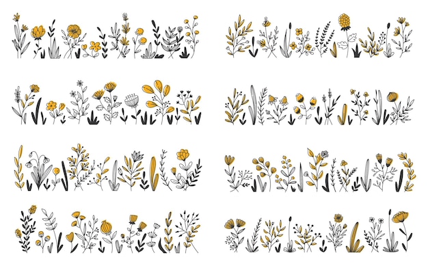 Florale decoratie in doodle stijl illustratie vectorelement