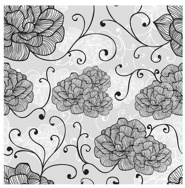 Vector florals of seamless pattern background