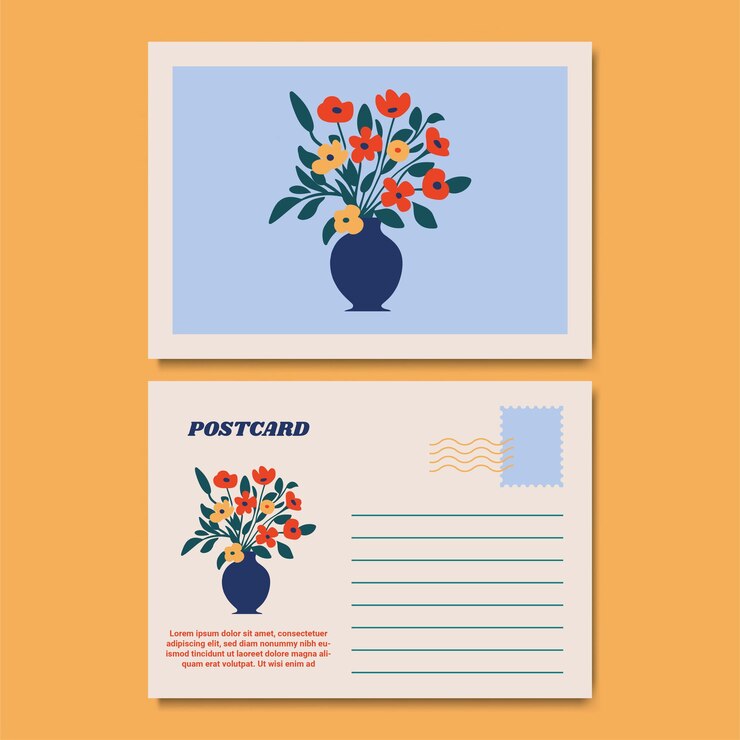 Floreele botanische postkaartillustratie