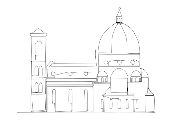 Vector florence cathedral florence italy line art