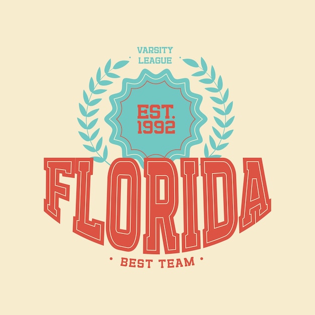 Florida beste team duotoon vintage typografie varsity college slogan tekstafdrukken voor grafisch T-shirt