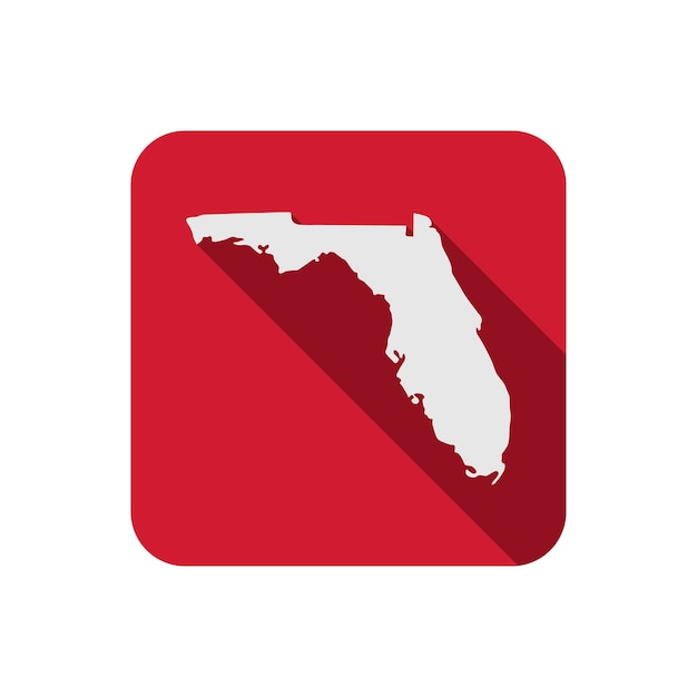 Florida staat vierkante kaart met lange schaduw