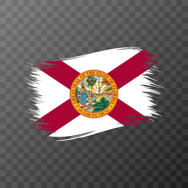 Florida state flag in brush style on transparent background vector illustration