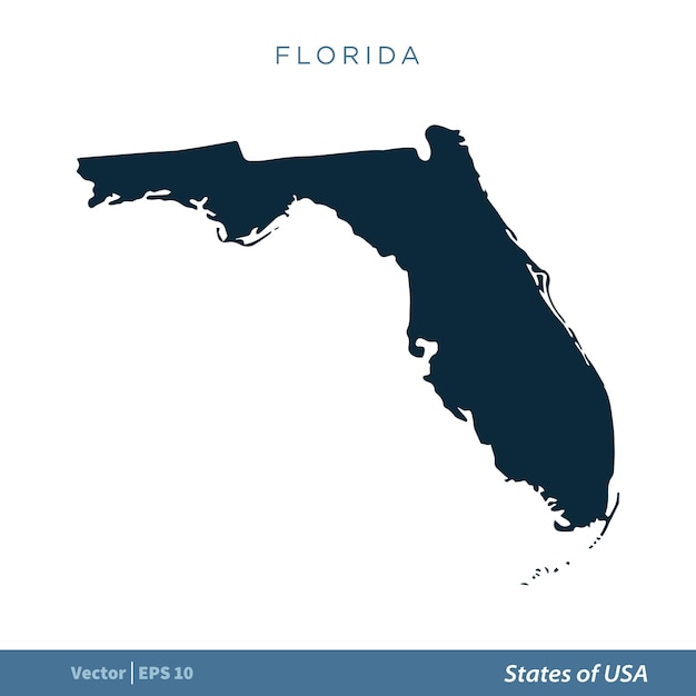 Vettore florida states of us map icon vector template illustration design vector eps 10