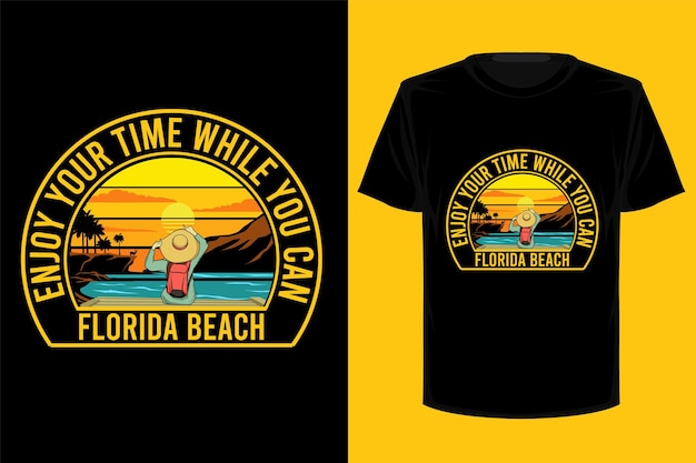 Florida strand retro vintage t-shirt ontwerp