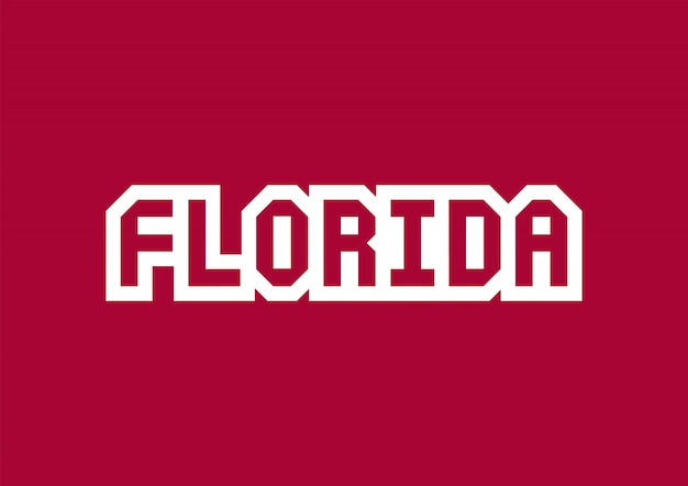 Testo della florida con elementi di design tipografia rosso e bianco