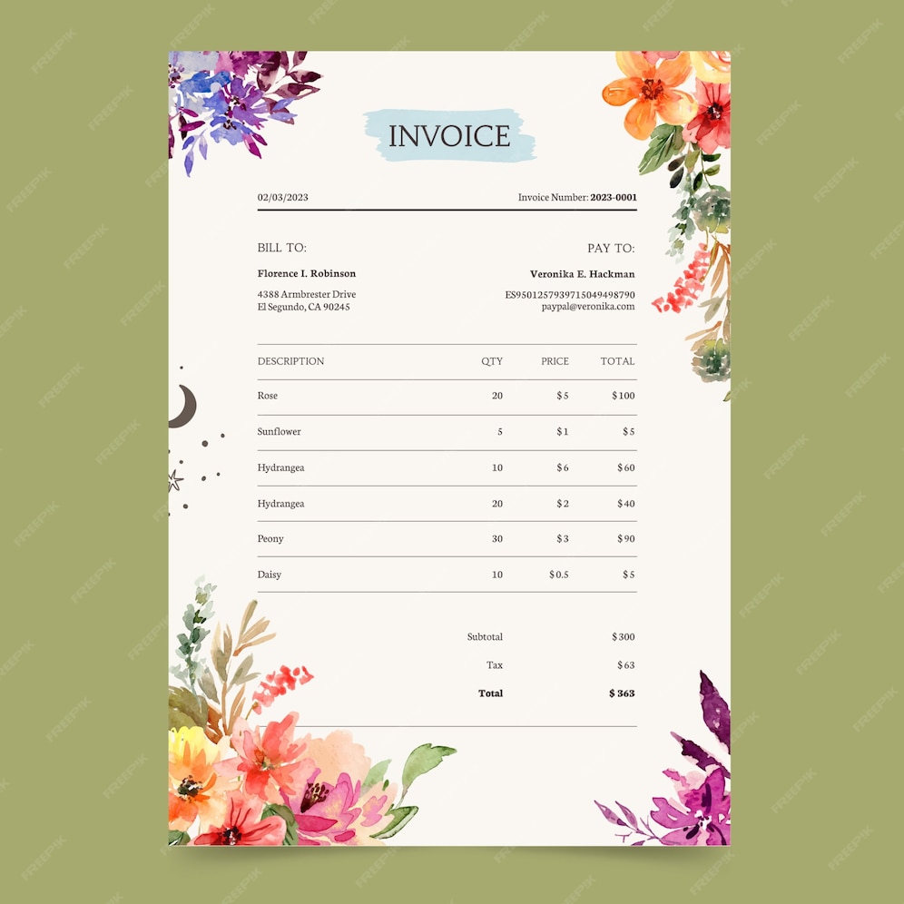 premium-vector-florist-concept-invoice-template