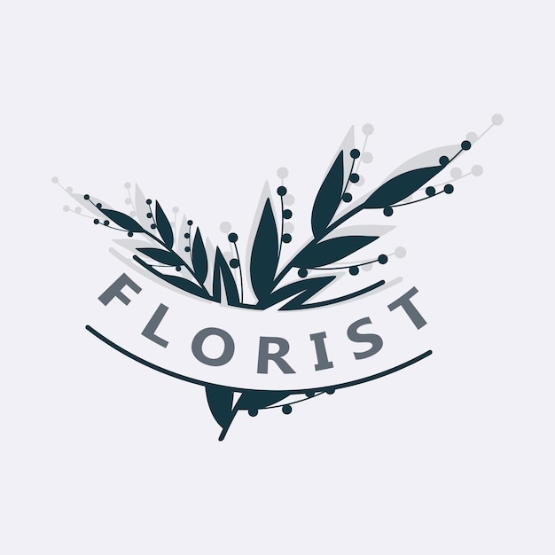 Florist logo beautiful floral leaf and flower vector art icon graphic decoration business wedding template