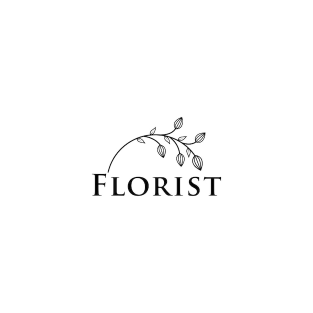 florist logo icon vector template