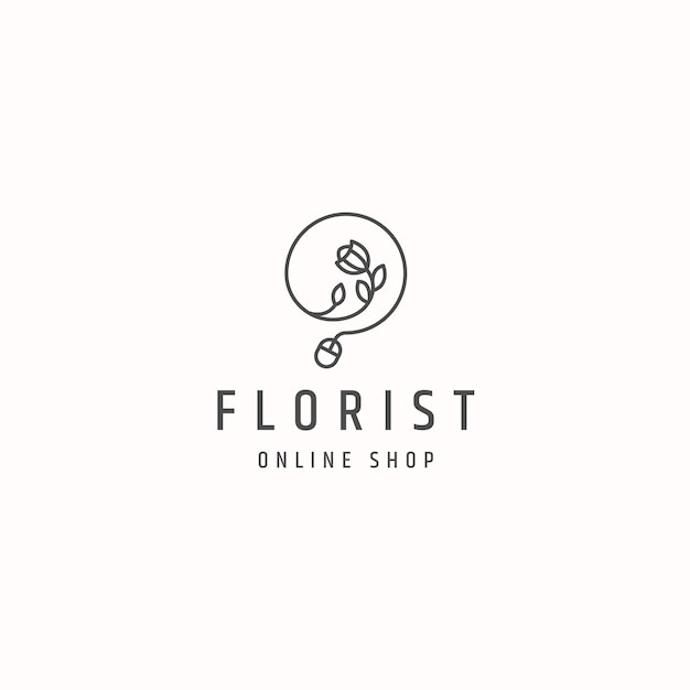 Florist online shop logo template 