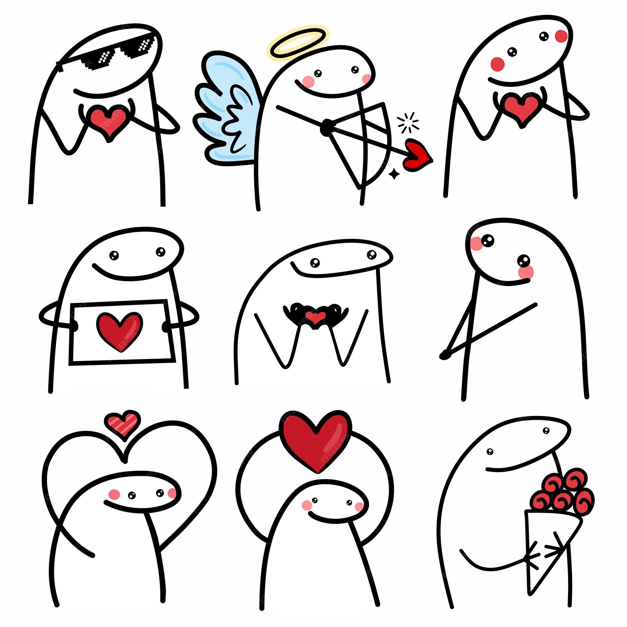 Set Flork Meme Internet Web Vector Stock Vector (Royalty Free) 2343410539