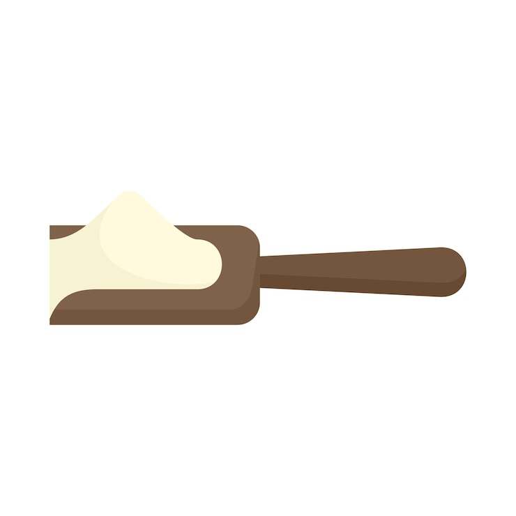 वेक्टर flour wood spoon icon flat illustration of flour wood spoon vector icon isolated on white background