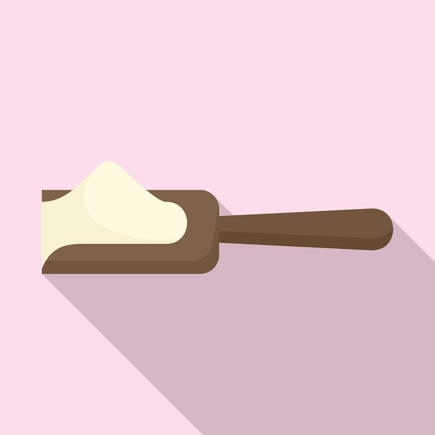 Flour wood spoon icon Flat illustration of flour wood spoon vector icon for web design