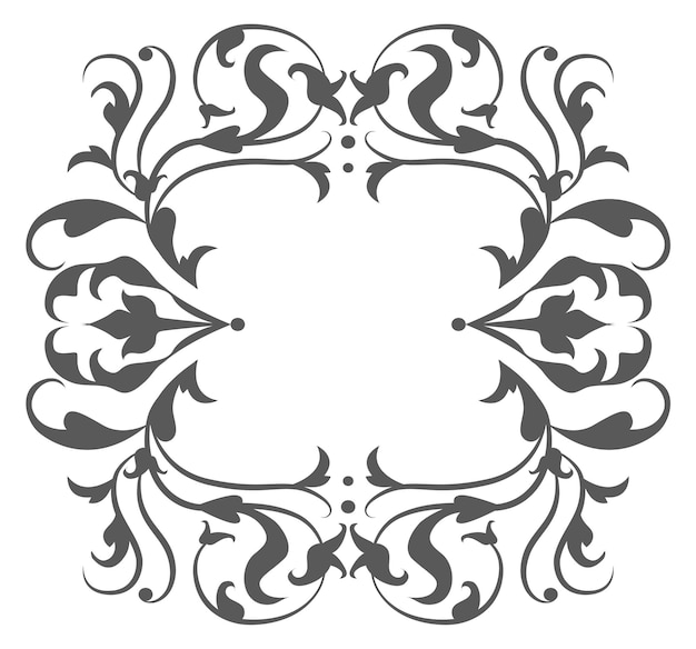 Flourish baroque frame vintage filigree border template