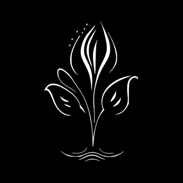 Flourish black and white vector illustration