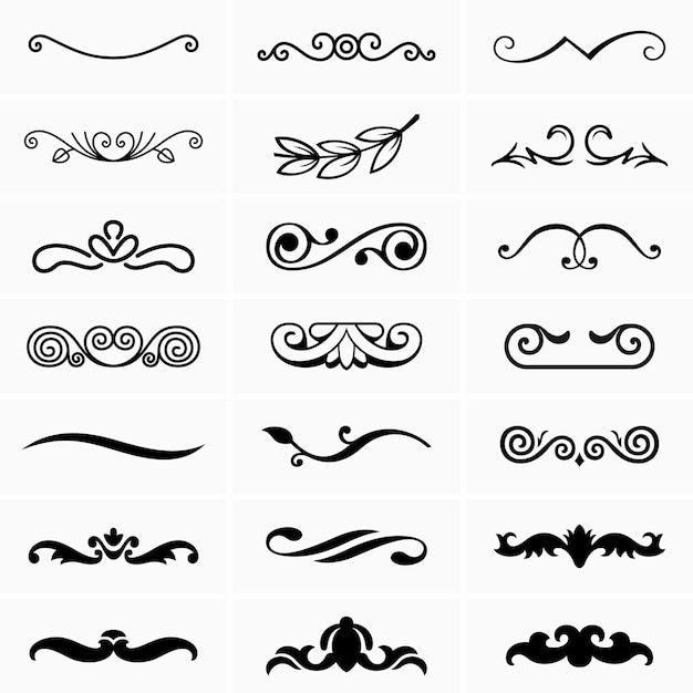 Vector flourish design elements