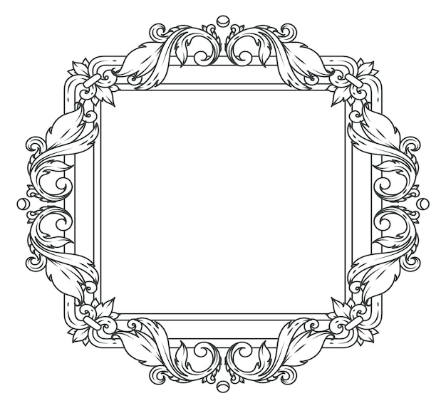 Vector flourish filigree frame decorative border vintage elegant