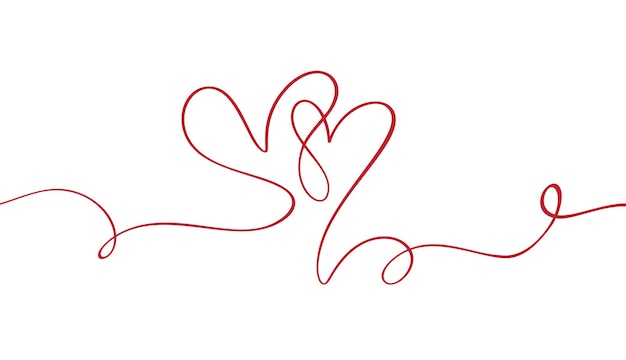 Flourish vintage Vector divider Valentines Day Hand Drawn Calligraphic Heart. Calligraphy illustration. Holiday Design