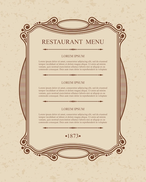 Fiorisce elementi calligrafici di design del ristorante del menu, modello grazioso tipografico.