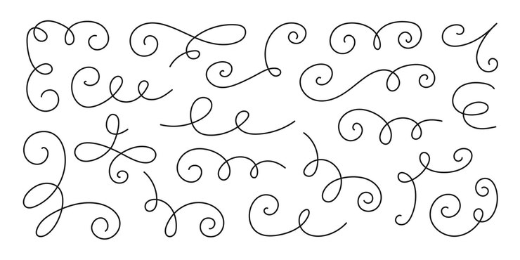Flourishes swirls decorative elements vector collection
