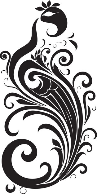 Vector flourishing union wedding swirl icon graceful matrimony dance black vector emblem