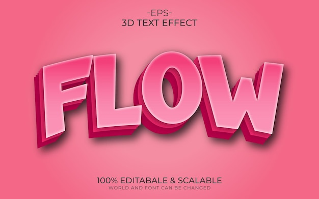Шаблон редактируемого текстового эффекта потока 3d