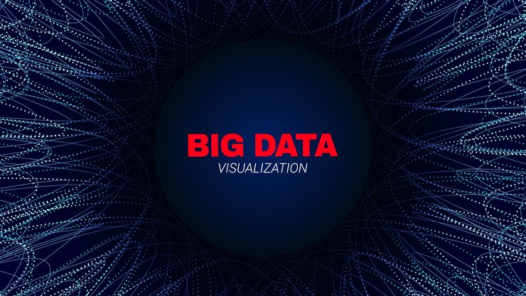 Vector flow of big data particles circular design