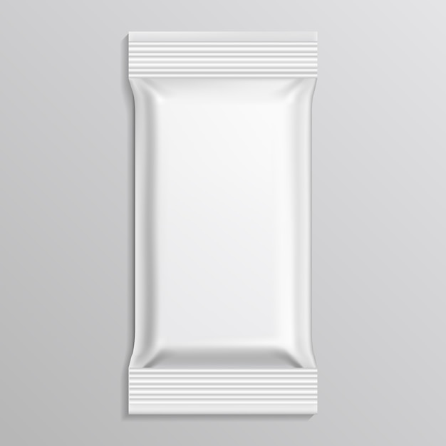 Vector flow blank white pack  template
