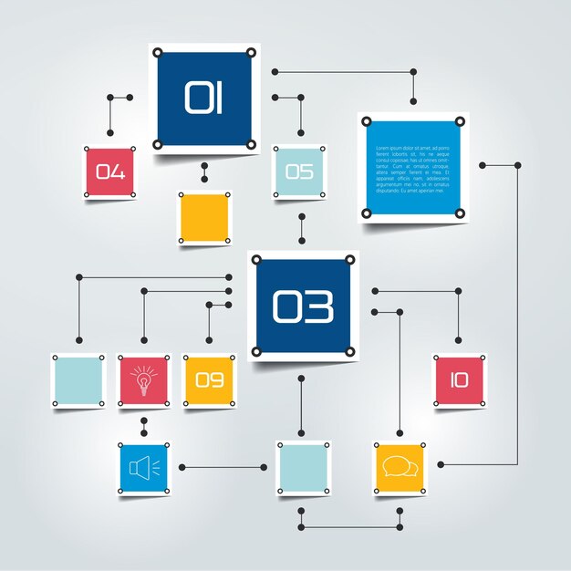 Вектор Инфографика блок-схемы