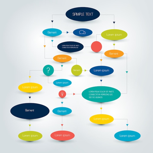 Vector flow chart scheme infographics elements vector design