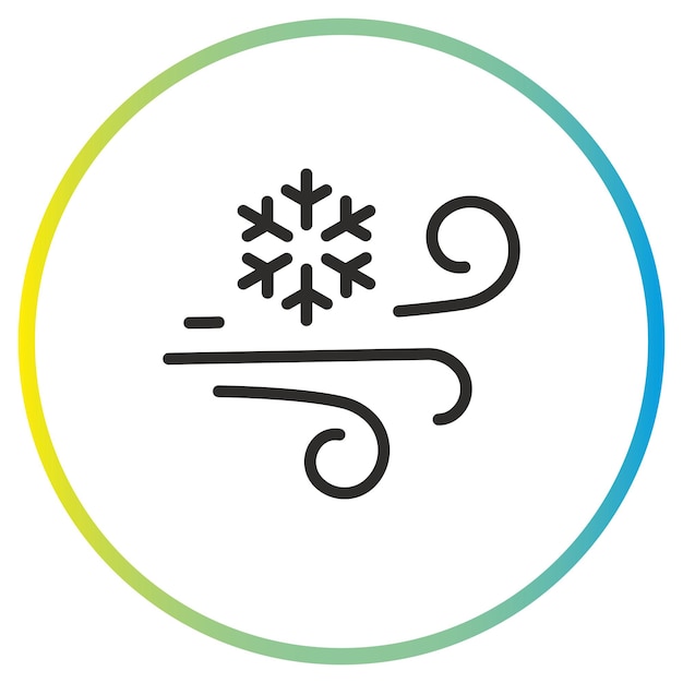 Vector flow cold wind icon