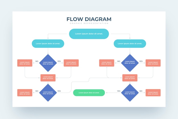 Flow diagram infographic design