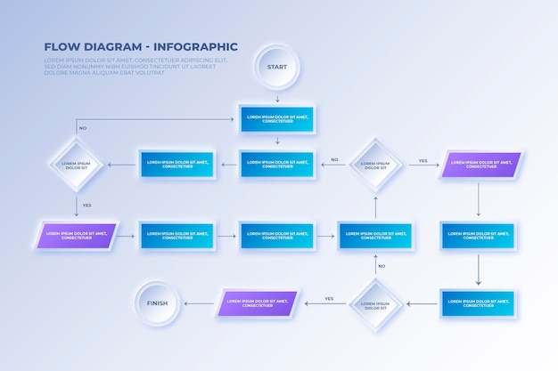 Блок-схема инфографики шаблон